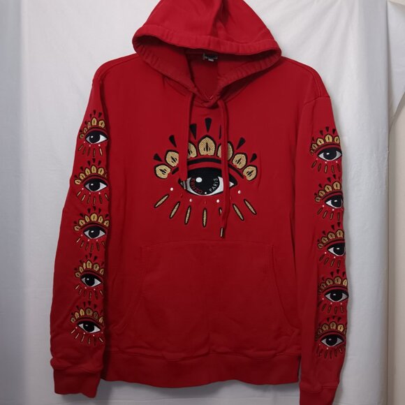 KENZO RED EYE EMBROIDERY HOODIE SWEATSHIRT - Picture 14 of 15